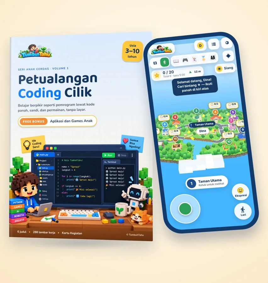 Mockup ebook Petualangan Coding Cilik Vol. 1